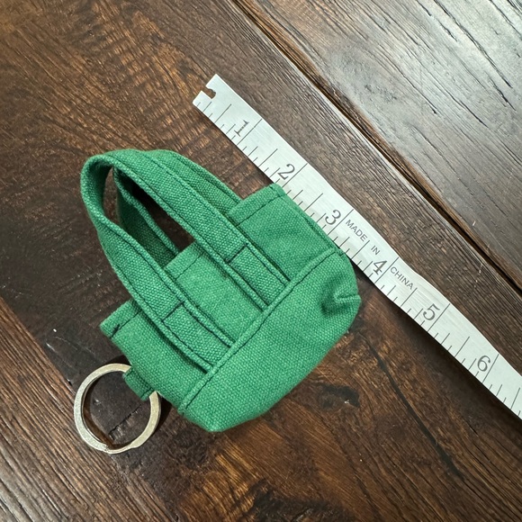 Free People Emerald Green Mini Tote Keychain Bag Charm - Picture 5 of 11
